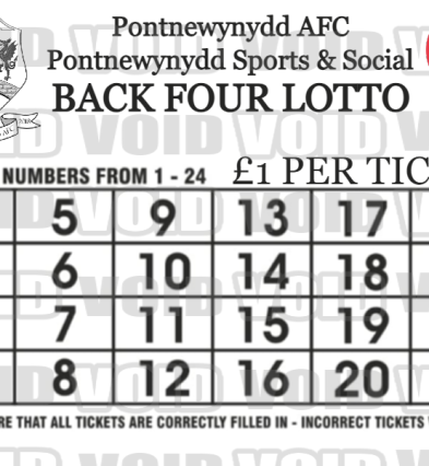 Pontnewynydd AFC Back Four Lotto